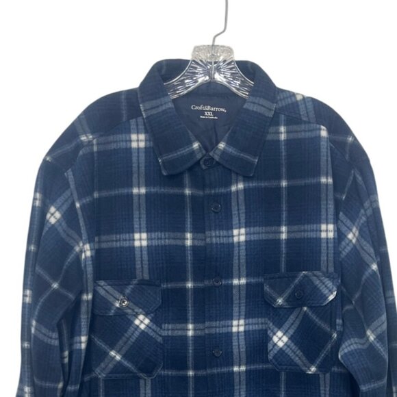 Croft & Barrow Button-Down Flannel Shirt Mens XXL Blue Plaid - Picture 3 of 8